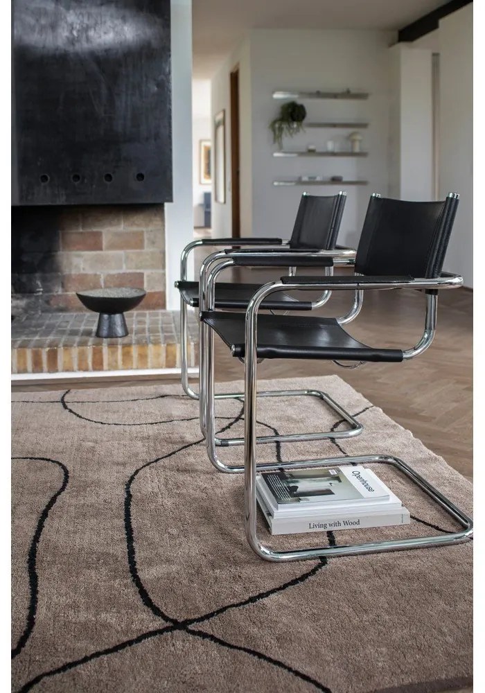 Кафяв памучен килим подходящ за пране 140x200 cm Shadow – Mette Ditmer Denmark