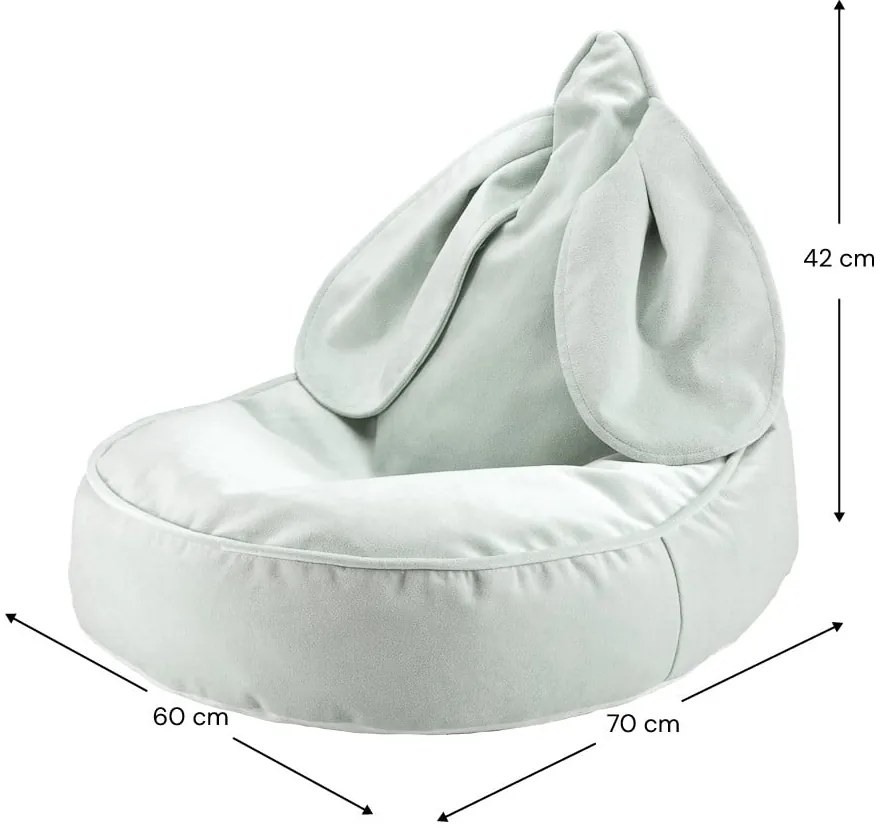 Кадифен детски пуф в цвят мента Bunny – Wigiwama