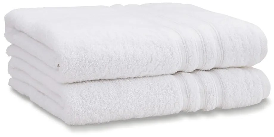 Бели памучни хавлиени кърпи в комплект от 2 бр. от тери 90x140 cm Zero Twist – Catherine Lansfield