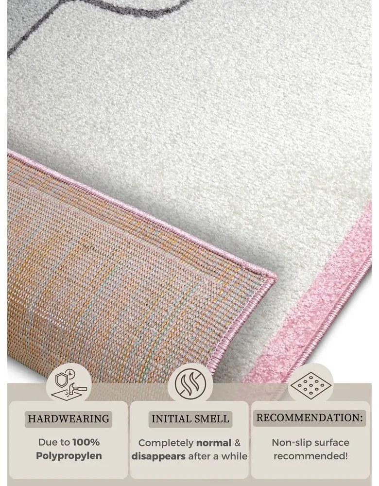 Розово-бял детски килим 120x170 cm Bouncy - Hanse Home