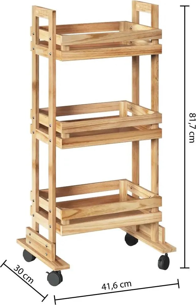 Кухненска количка 5five Cagette, Дърво