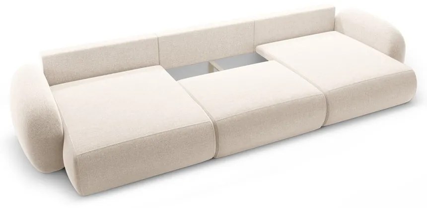 Кремав шенилов сгъваем/с място за съхранение ъглов диван (U форма) Tonale – Cosmopolitan Design