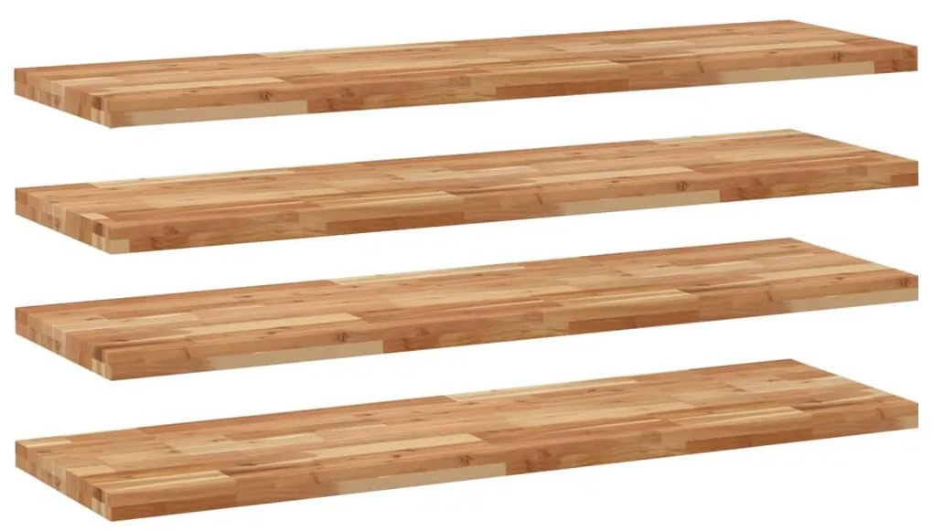 3279646 vidaXL Плаващ рафт, 4 бр, 120x40x4 см, маслен финиш, акация масив