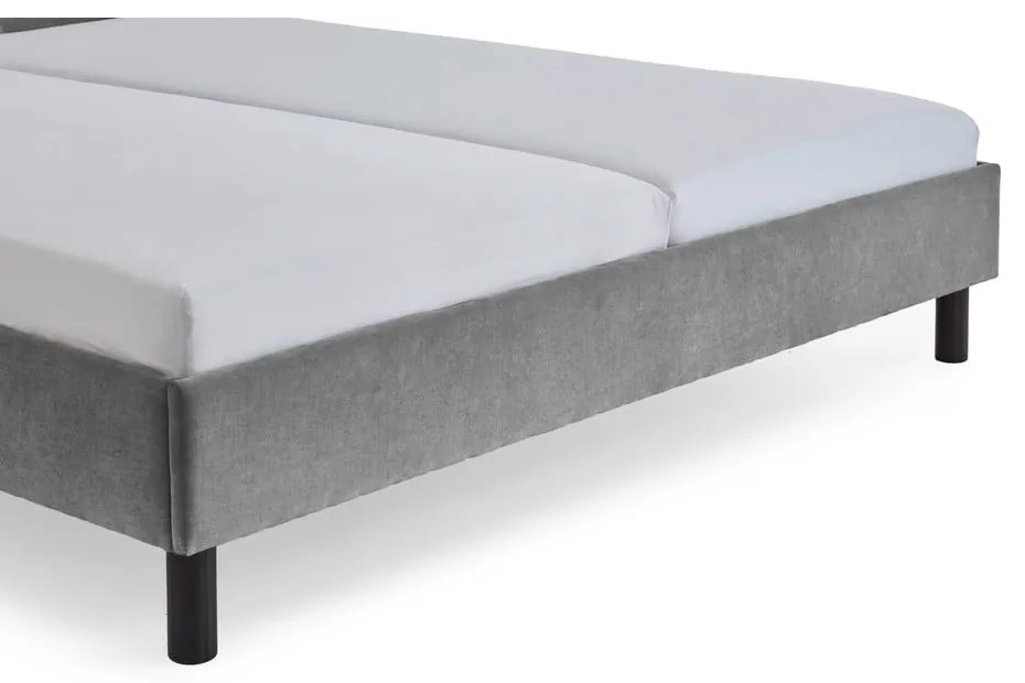 Сиво двойно легло 180x200 cm тапицирано без ламелно дъно Joker – Meise Möbel