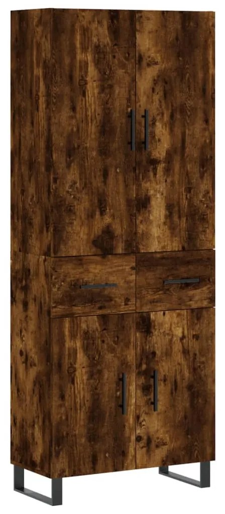 3198174 vidaXL Висок шкаф, опушен дъб, 69,5x34x180 см, инженерно дърво
