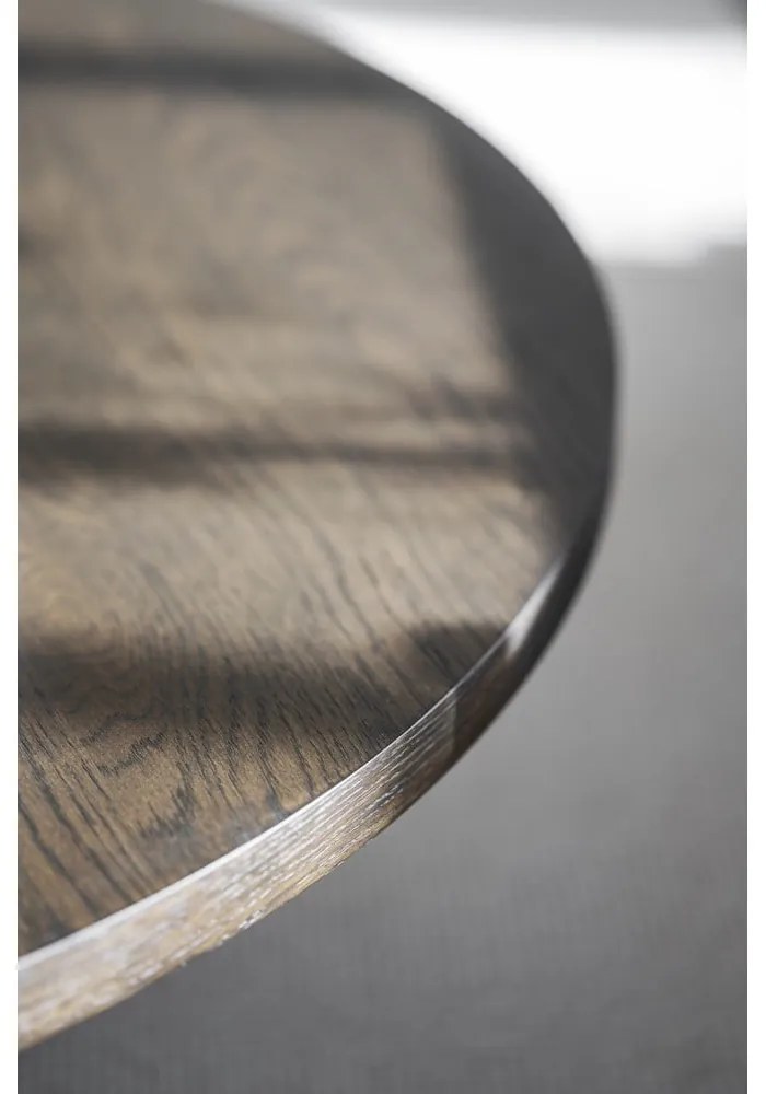 Тъмнокафява кръгла масичка за кафе от декор от дъб ø 110 cm Boxford – Rowico