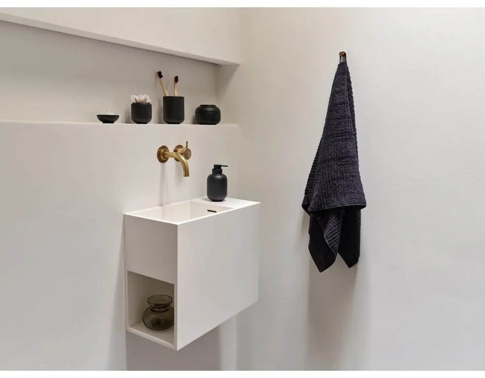 Черен керамичен органайзер за баня за памучни тампони Sensu – Zone