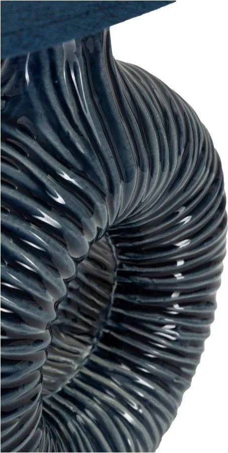 Синя керамична настолна лампа с текстилен абажур (височина 43 cm) Seta – Mauro Ferretti