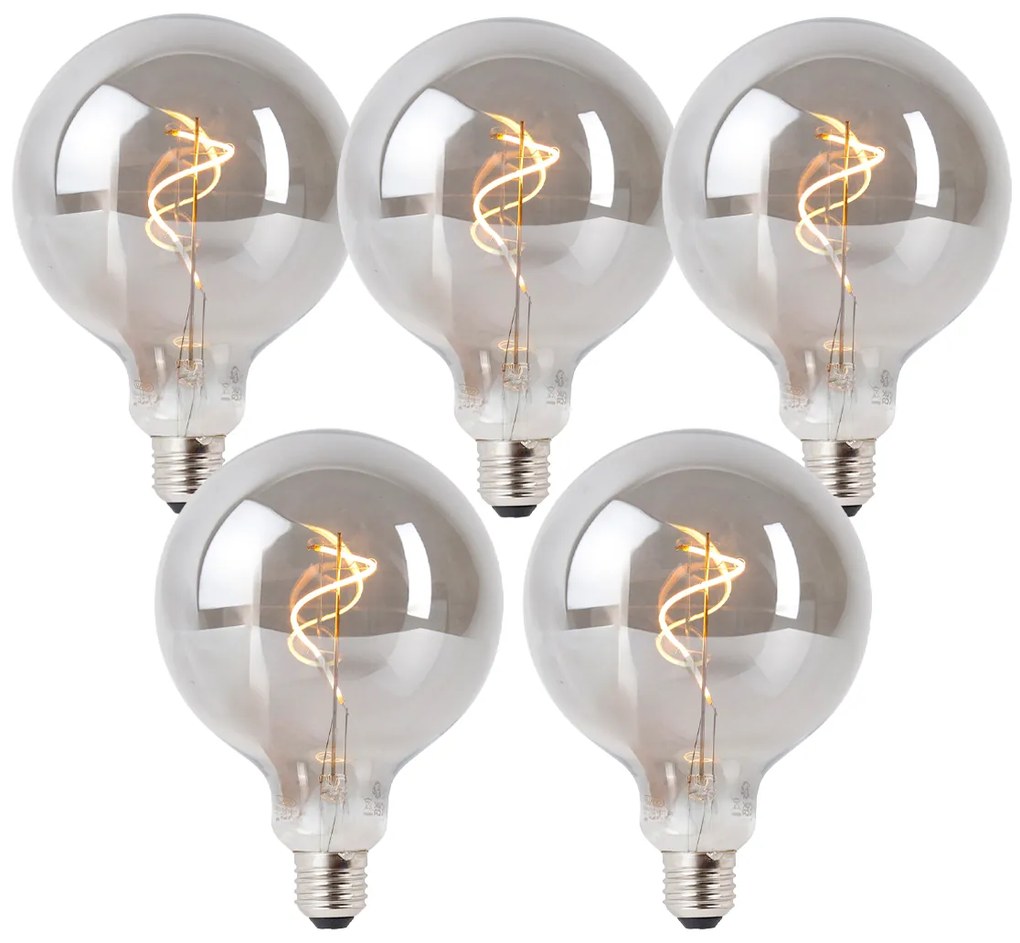 Комплект от 5 димируеми LED крушки E27 опушени G125 4W 130 lm 1900K