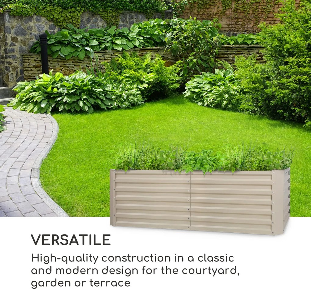 Blumfeldt High Grow Straight, повдигната леха, 200 х 60 х 100 см, 1200 л, стомана