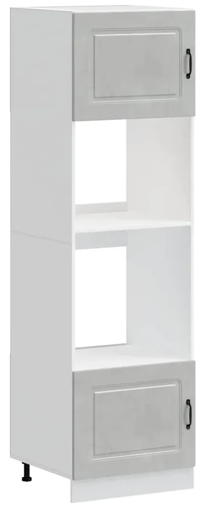 3315035 vidaXL Шкафове за фурна, 2 бр. "Kalmar", бетонно сиви, инженерно дърво