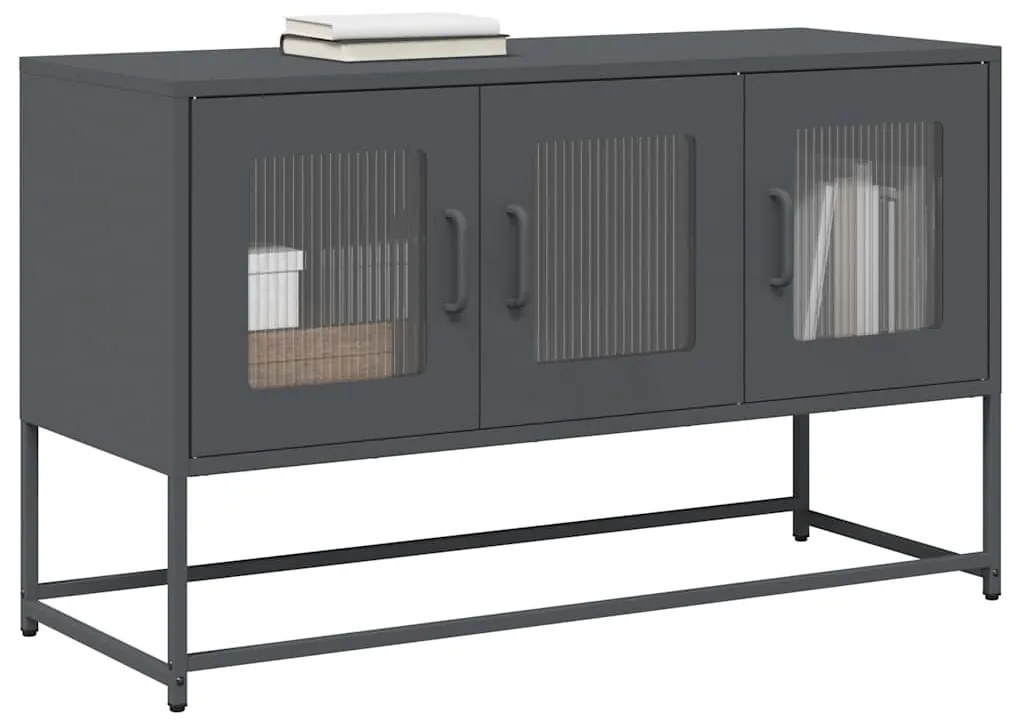 853340 vidaXL ТВ шкаф Антрацит 100,5x39x60,5 cm Студено валцувана стомана
