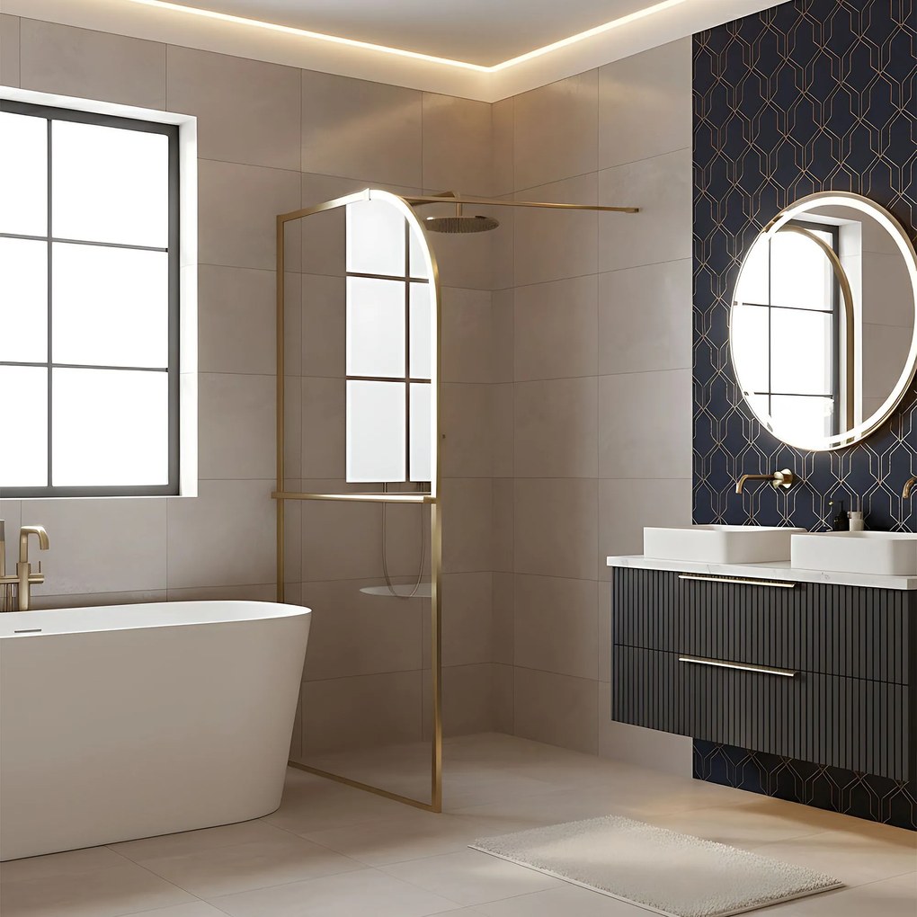 Параван за душ Rea Sky Brush Gold 120