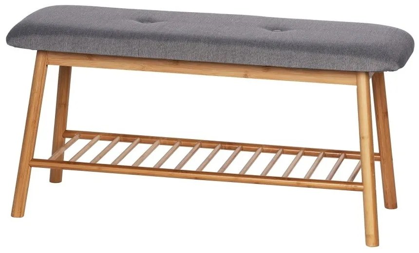 Сива/кафява бамбукова стойка за обувки за сядане Bahari – Wenko