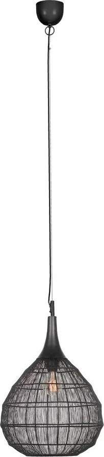 Матово черно висящо осветително тяло с метален абажур Soraya – Trio