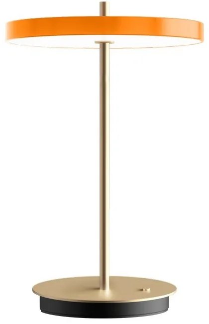 Оранжева LED затъмняваща се настолна лампа с метален абажур (височина 31 cm) Asteria Move – UMAGE