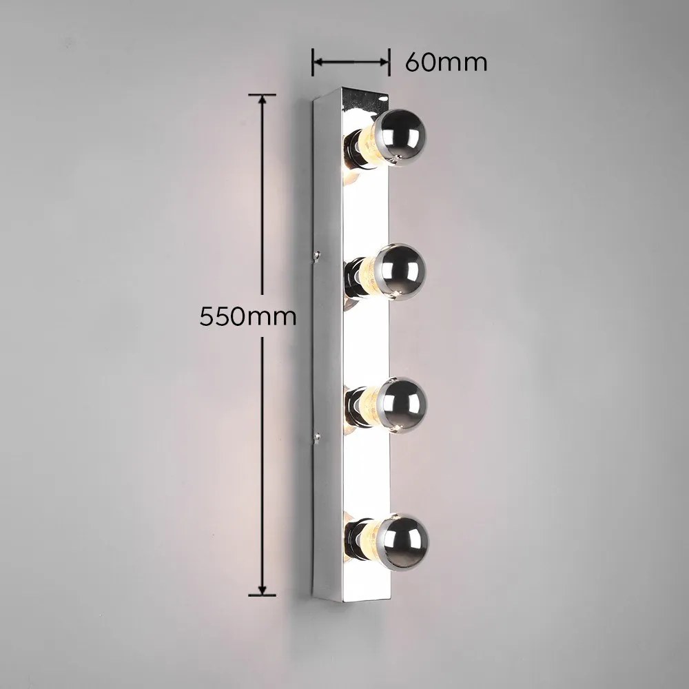 Стенна лампа в лъскаво-сребрист цвят Theatro - Trio