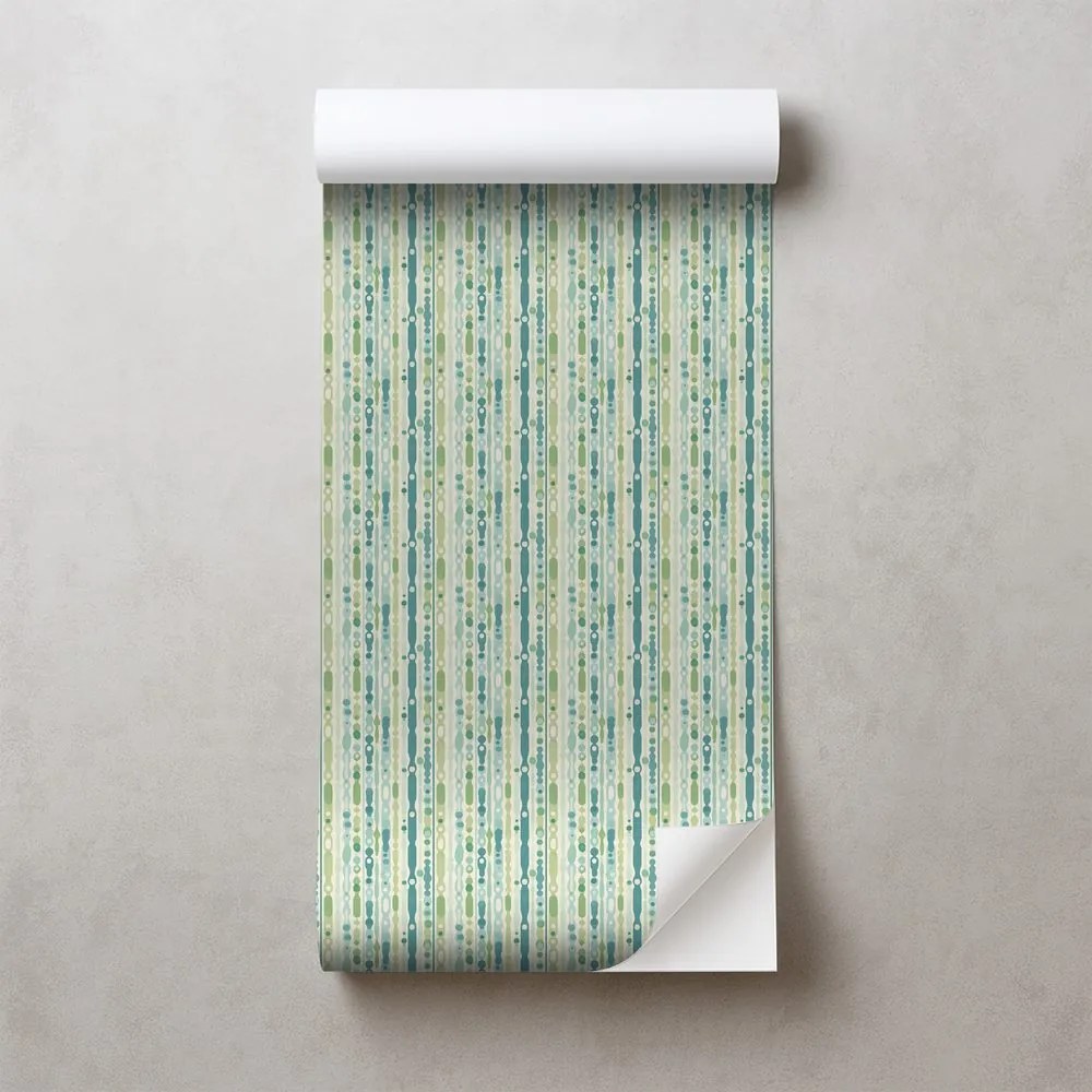 Самозалепващ тапет – Зелени и сини вертикални ивици