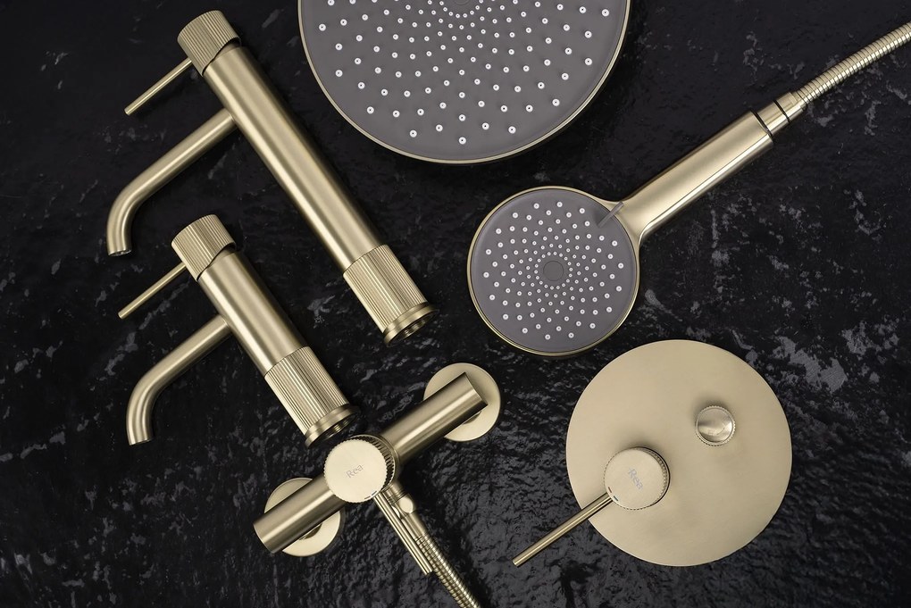 Смесител за баня Rea Lungo Stripe Brush Gold