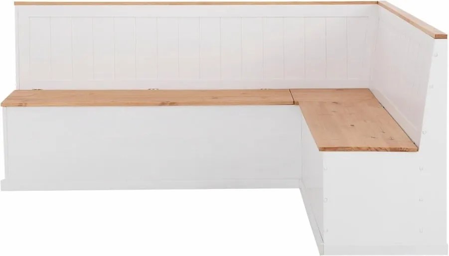 Бяла променлива ъглова пейка, изработена от масивна борова дървесина Silas - Støraa