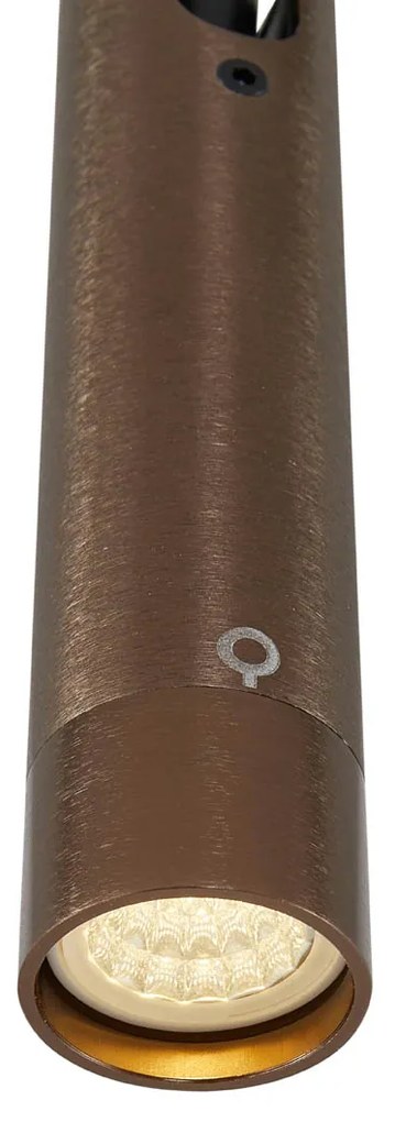 Модерна релсова система за осветление с 10 прожектора тъмен бронз 1-фазов - Slimline Uzzy