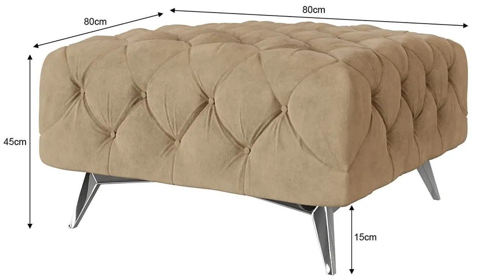 Светлокафява кадифена табуретка Chelsea – Ropez