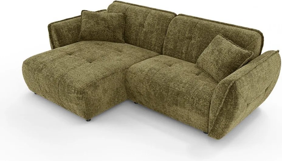 Зелен шенилов ъглов диван (ляв ъгъл) Nelia – Ropez