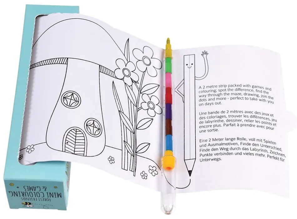 Пътуващ комплект детски книжки за оцветяване и пъзели Forest Forest Friends - Rex London