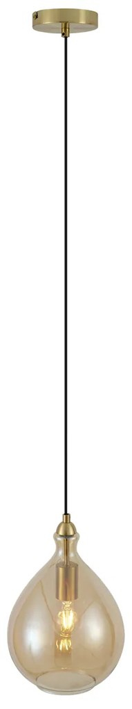 Модерен висящa лампa златен с кехлибарено стъкло - Traditional