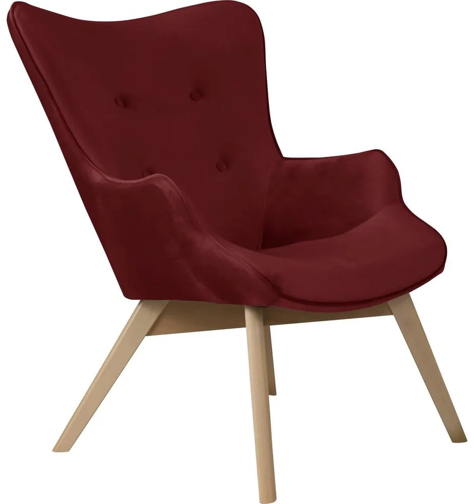 Червено кадифено кресло Niko – Ropez