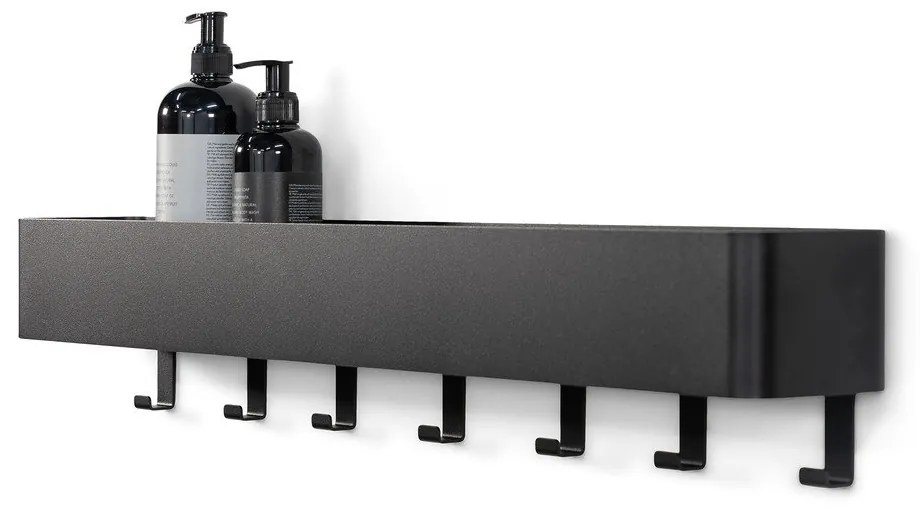 Черен стенен стоманен рафт за баня Multi - Spinder Design
