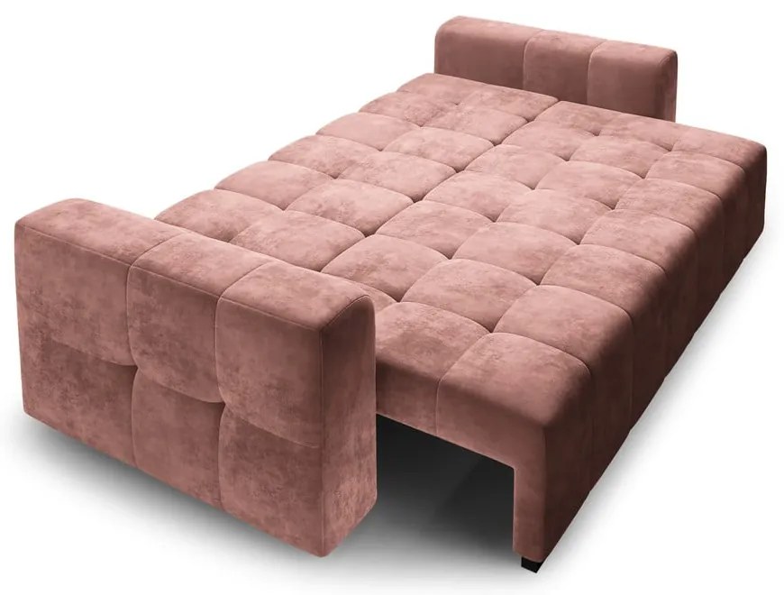 Розов кадифен разтегателен диван Luca - Milo Casa