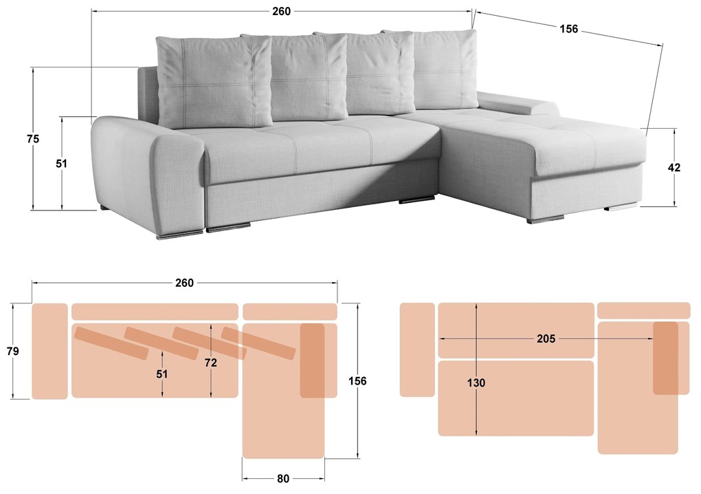 Разтегателен ъглов диван Роли