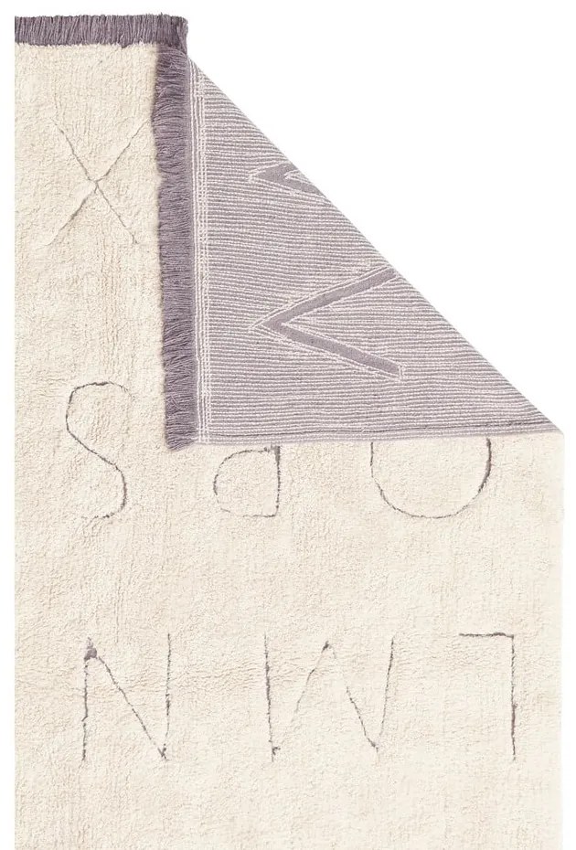 Кремав ръчно изработен памучен детски килим подходящ за пране 120x160 cm ABC – Lorena Canals