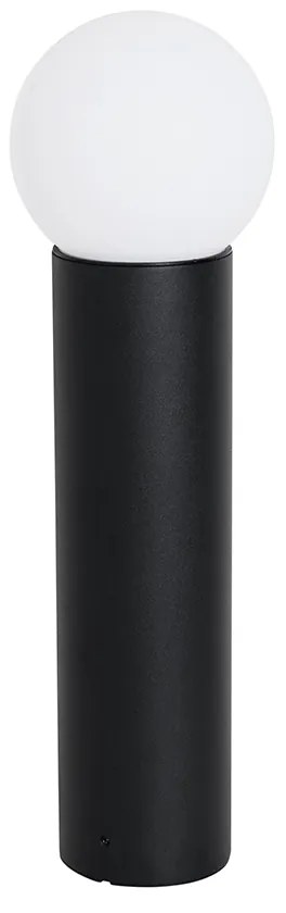 Черна външна подова лампа с опалово стъкло 50 см IP44 - Huma