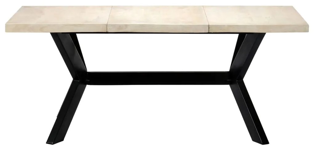 247431 vidaXL Трапезна маса, бяла, 180x90x75 cм, мангово дърво масив