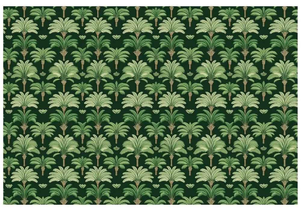 Тапет – Зелени палми на тъмен фон