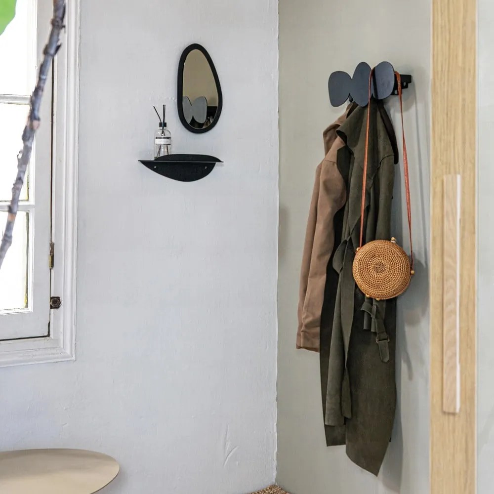 Черна метална стенна закачалка 35 cm Tumulo – Spinder Design