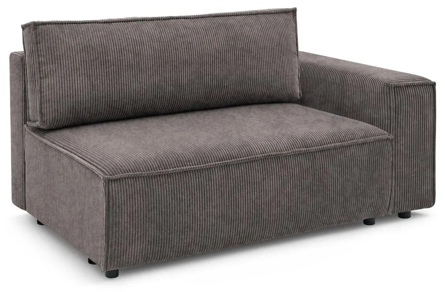 Светлокафяв модул за диван от велур, десен ъгъл Nihad modular – Bobochic Paris