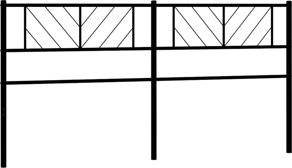 372216 vidaXL Метална резервна табла за легло, черна, 193 см