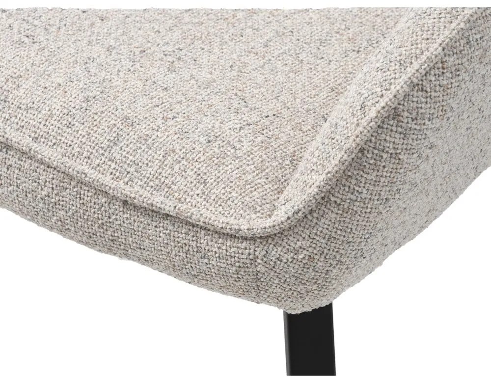 Светлосив тапициран трапезен стол с подлакътници Alma – Unique Furniture