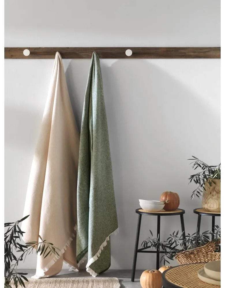 Оранжево одеяло със съдържание на памук , 140 x 180 cm Linen - Euromant