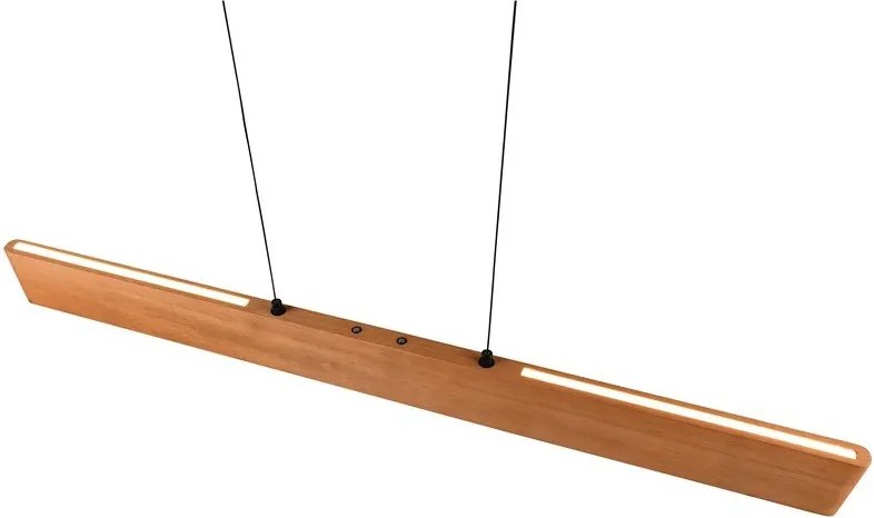 LED висящо осветително тяло в естествен цвят с дървен абажур Edgewood – Trio
