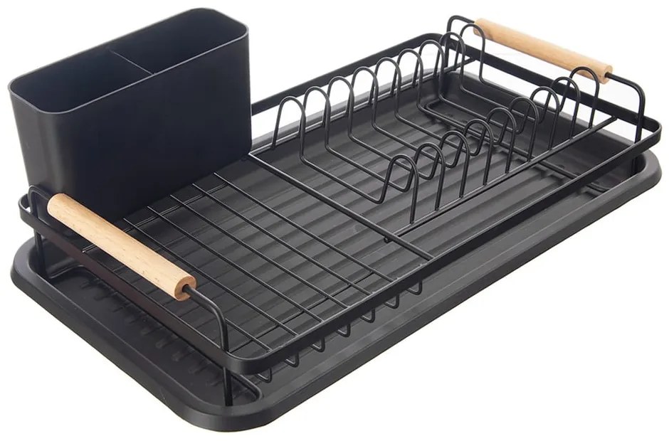 Черна метална тавичка за оттичане 43x28,5 cm Radka – Orion