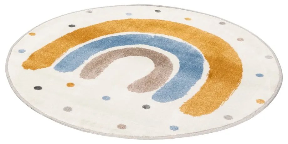 Детски килим в цвят жълта охра и слонова кост ø100 cm Joyful Gold – FD
