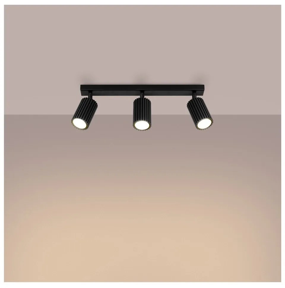 Черен прожектор 6,5x45 cm Gleam – Sollux