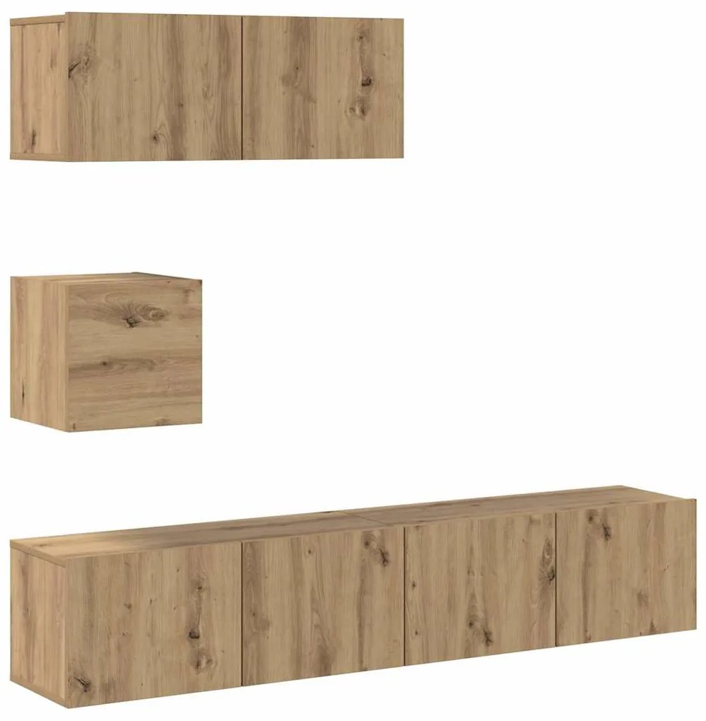 3329220 vidaXL Комплект от 4 части за стенен монтаж на телевизора