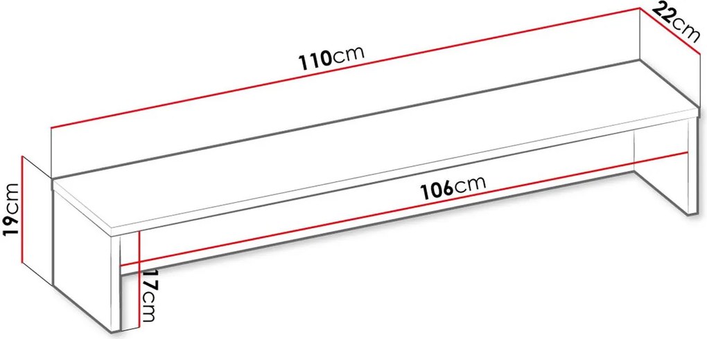 Разширение за бюро за Teen Flex I и II-Дължина: 110 cm