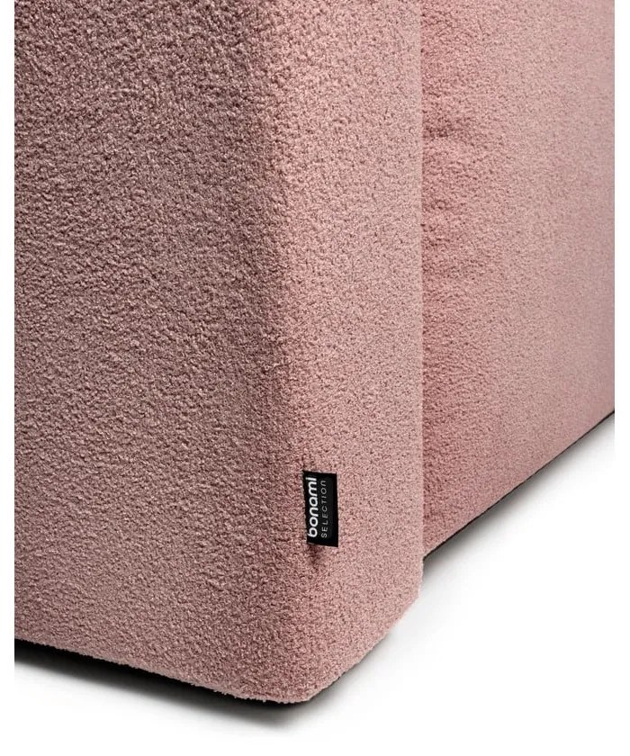 Светлорозов разтегателен ъглов диван от букле (десен ъгъл) Quinoa – Bonami Selection