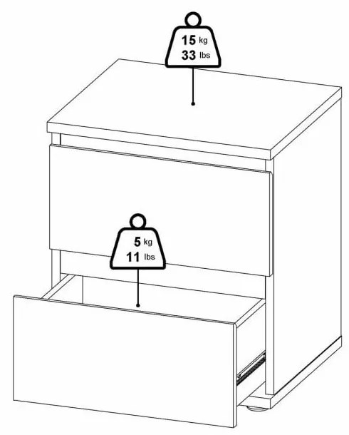 Нощно шкафче в дъбов декор Nova - Tvilum